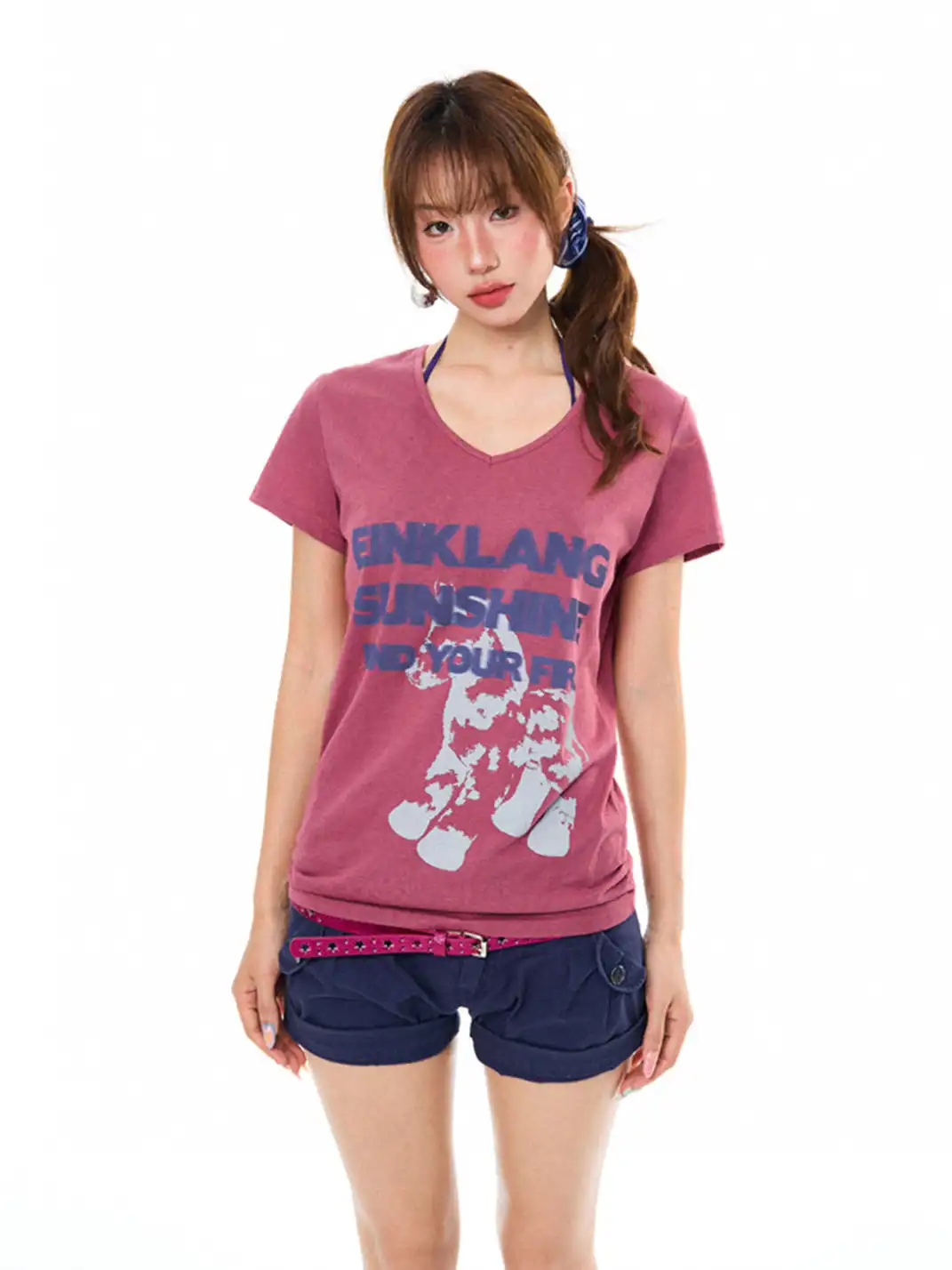 YOUNG STAGE | Pony Letter Print T-Shirt & Shorts Set