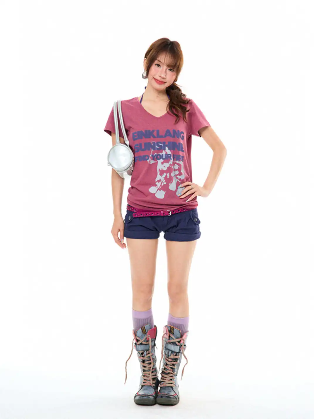 YOUNG STAGE | Pony Letter Print T-Shirt & Shorts Set