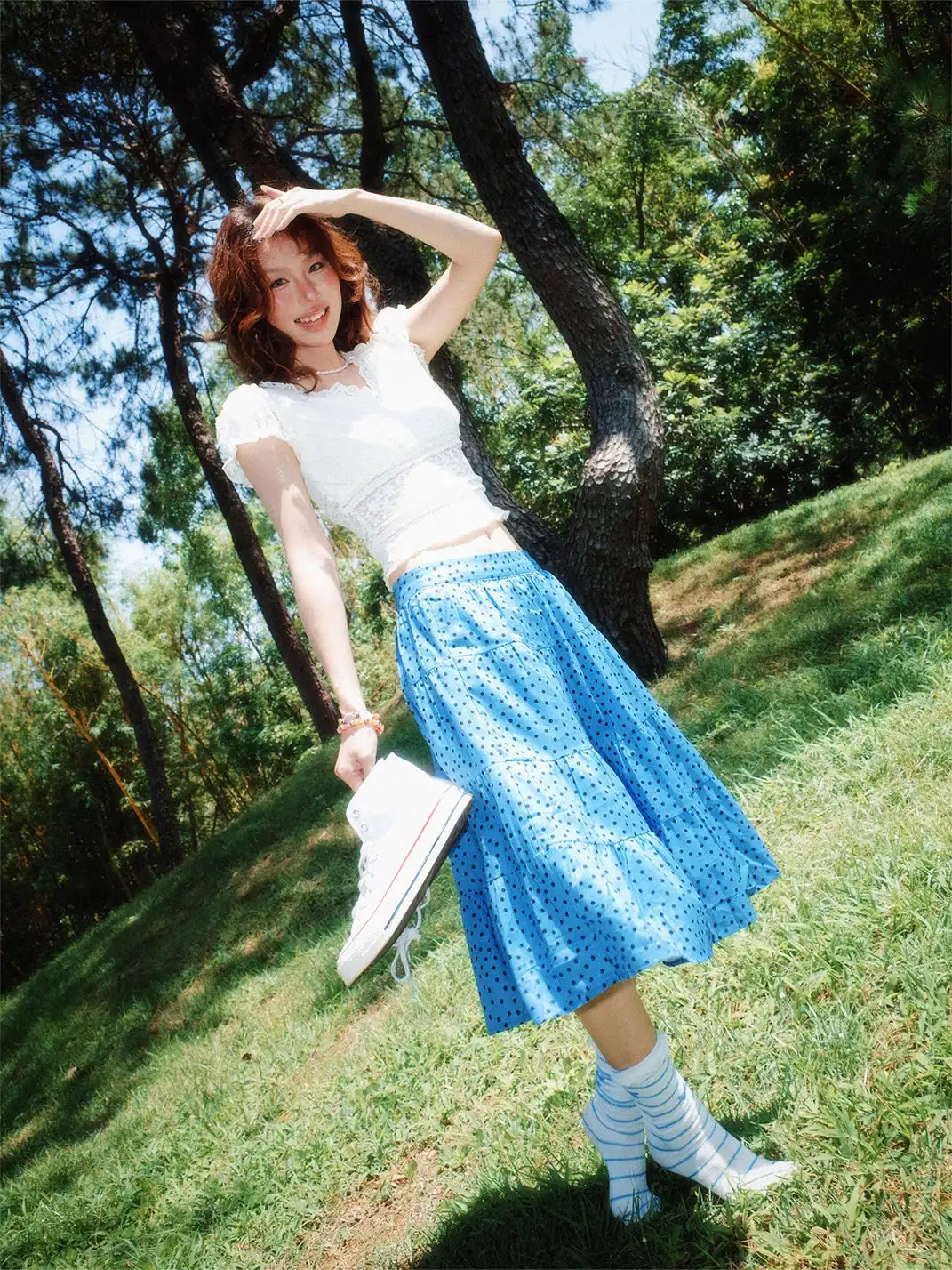 YOUNG STAGE | Allover Polka Dot Print Skirt