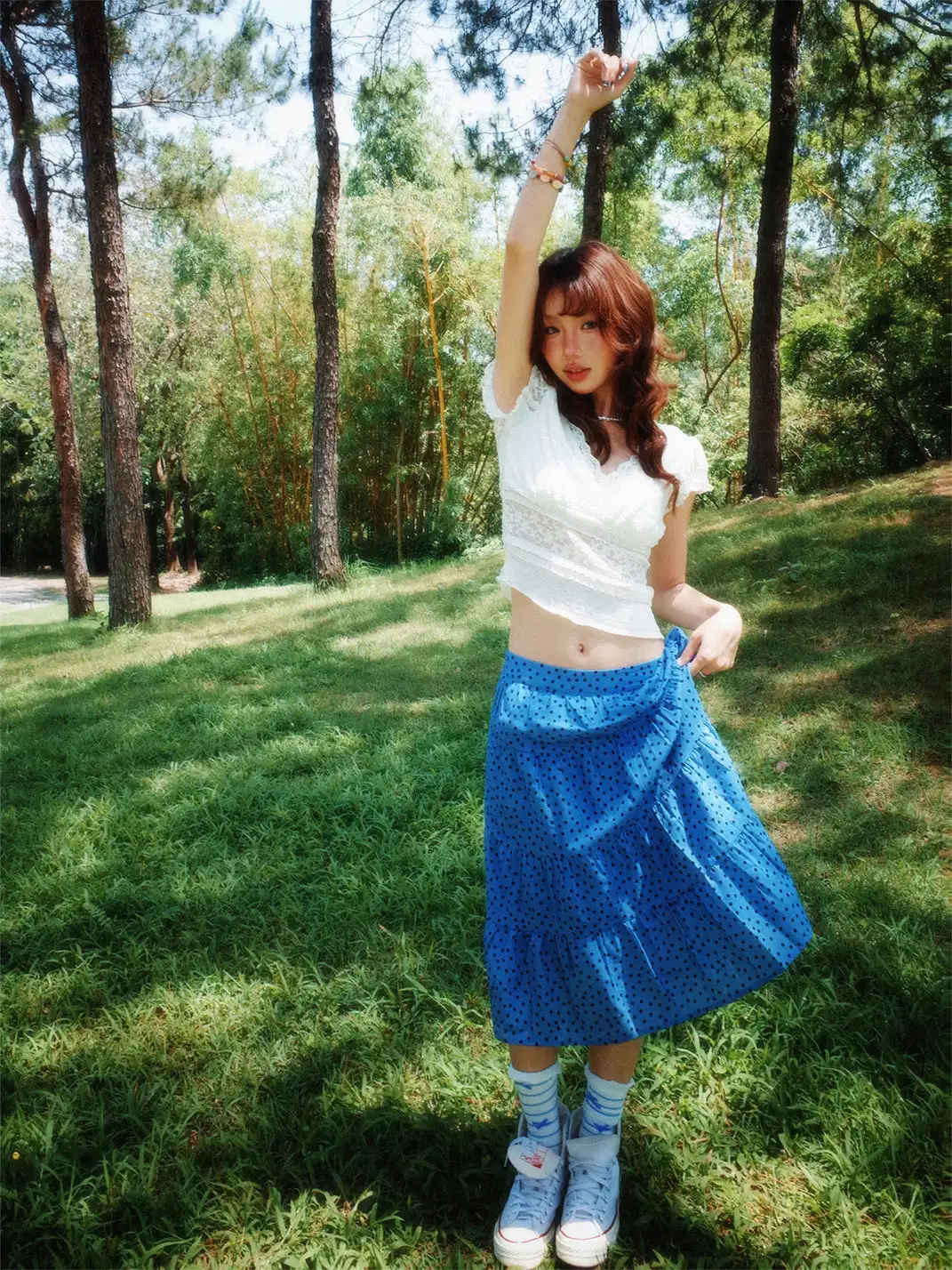 YOUNG STAGE | Allover Polka Dot Print Skirt