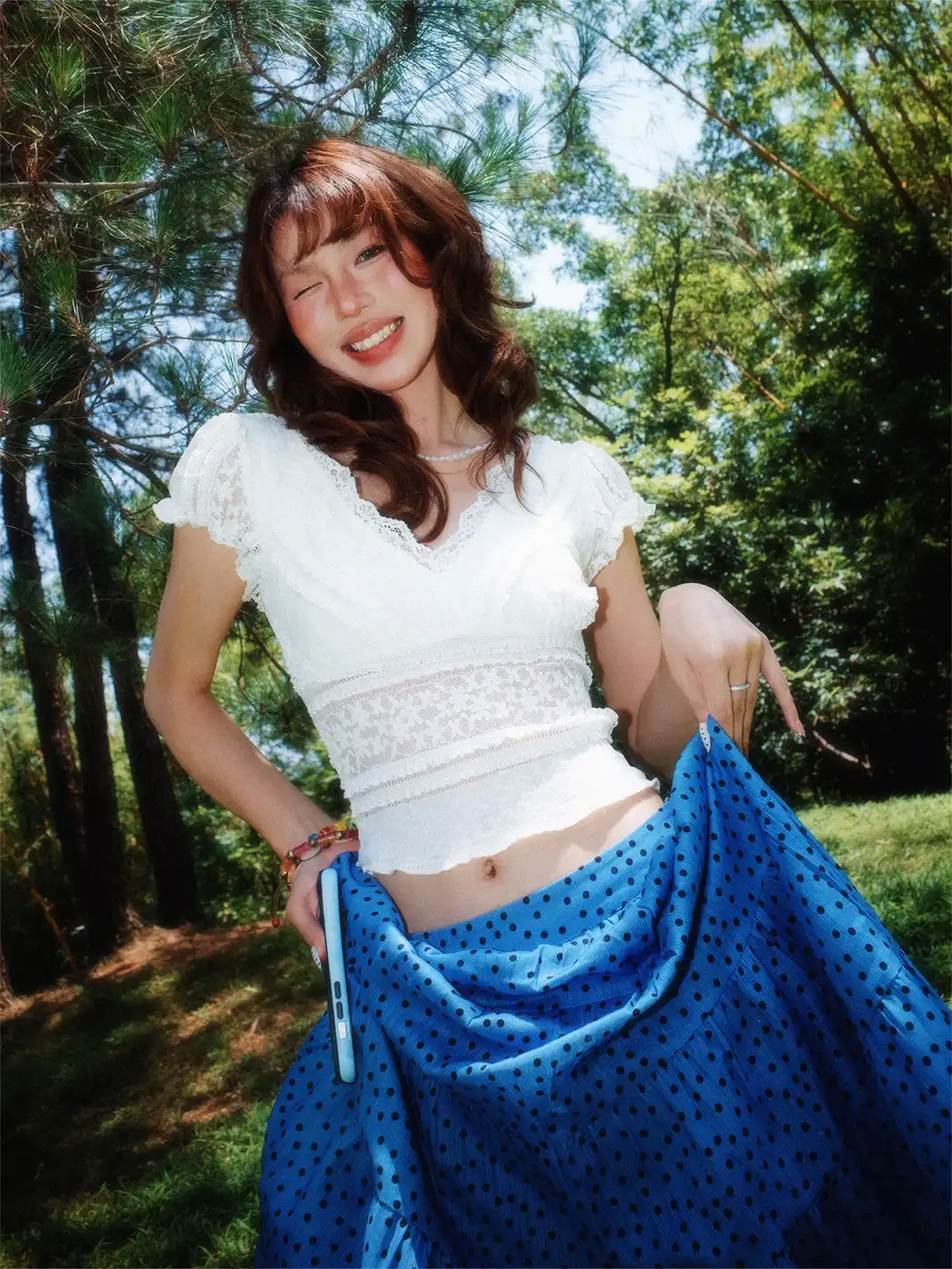 YOUNG STAGE | Allover Polka Dot Print Skirt