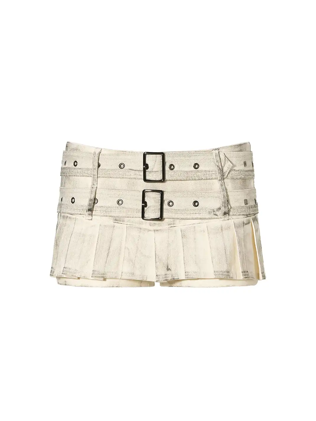 JYOSEI | Distressed Dirty-Finish Mini Pleated Skirt & Cami Top Set