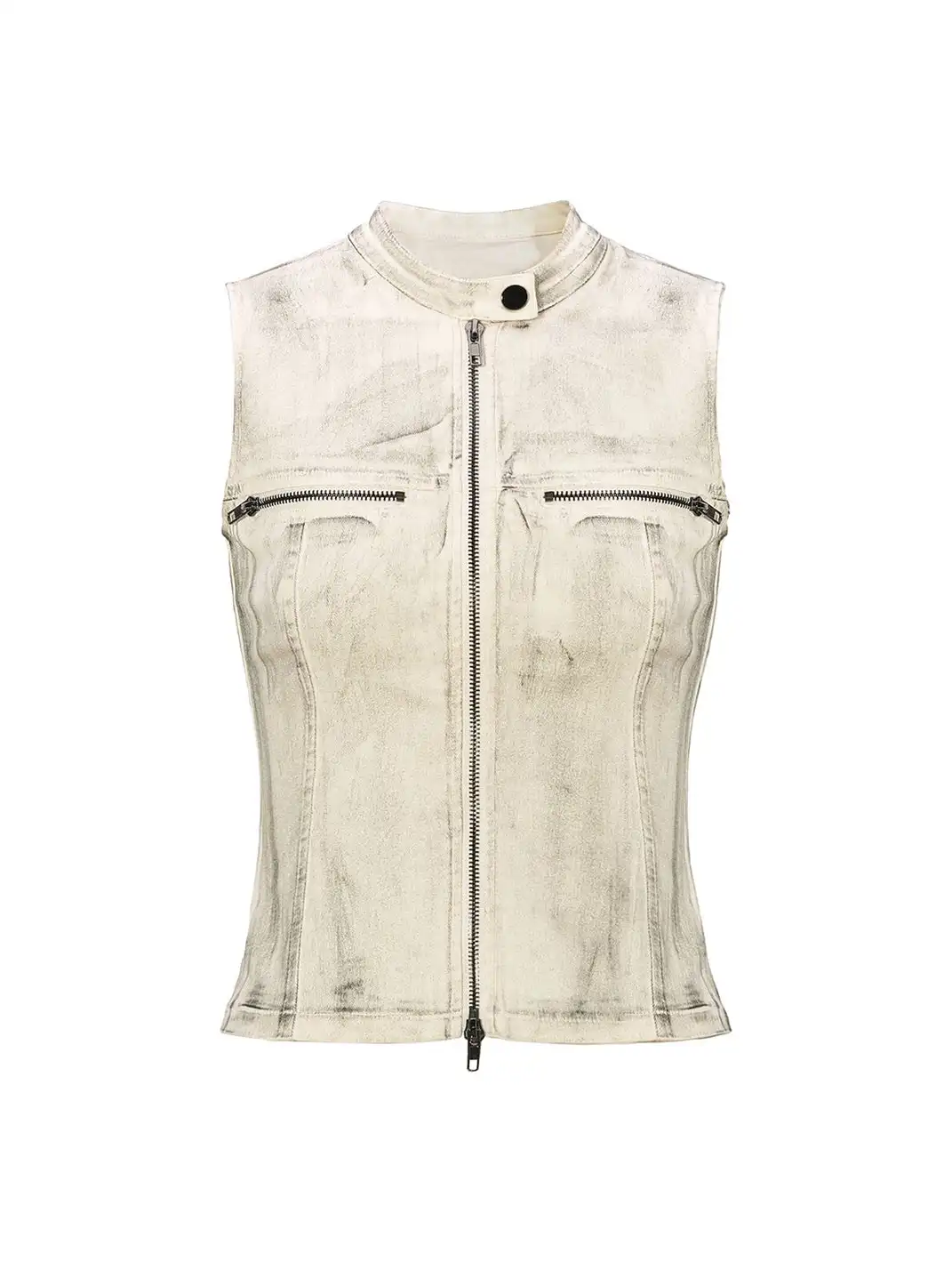 JYOSEI | Distressed Dirty-Finish Mini Pleated Skirt & Cami Top Set