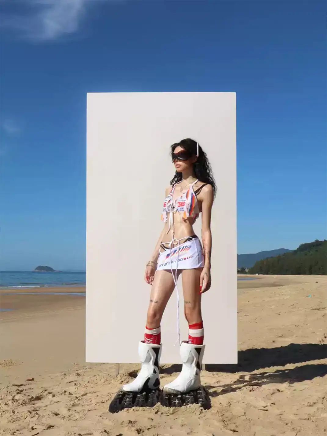 Her366 | Racing Series Cami Low-Rise Mini Skirt Set