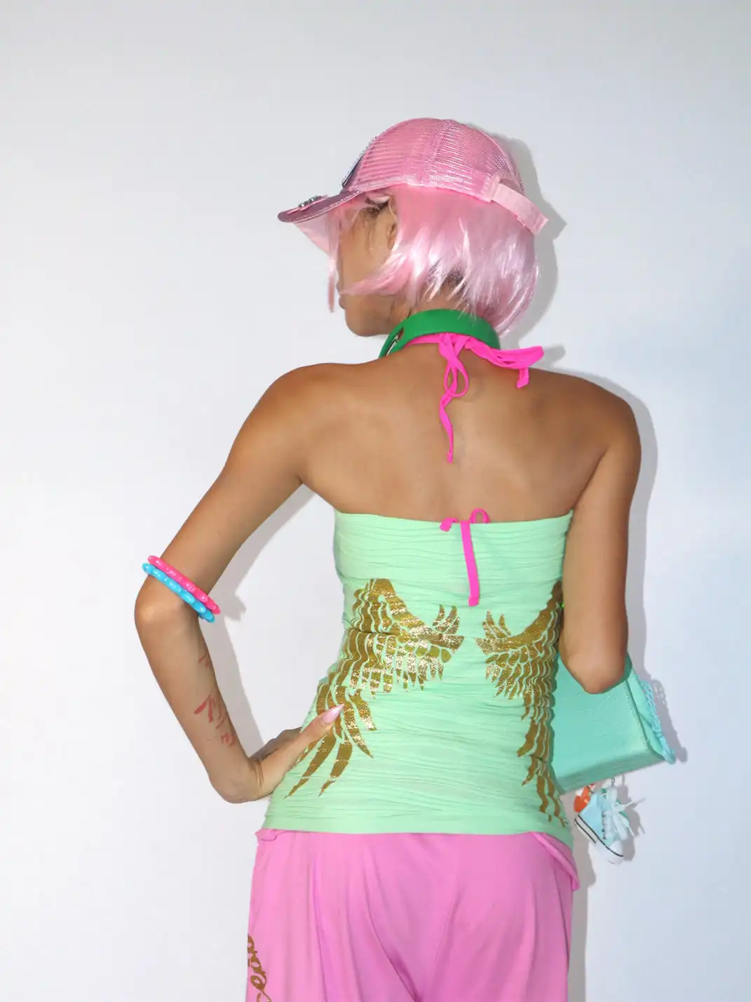 Her366 | Gold Wing Mint Green Bandeau Top