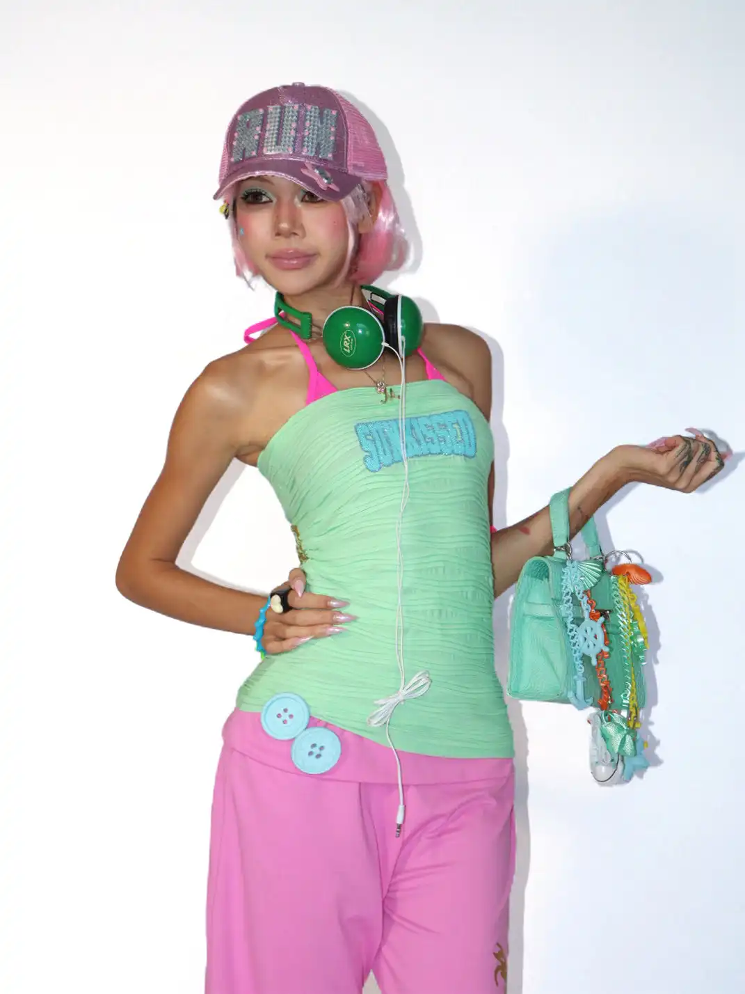 Her366 | Gold Wing Mint Green Bandeau Top