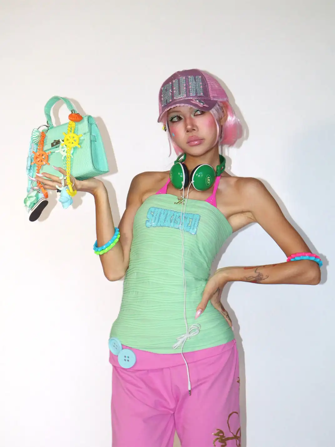 Her366 | Gold Wing Mint Green Bandeau Top