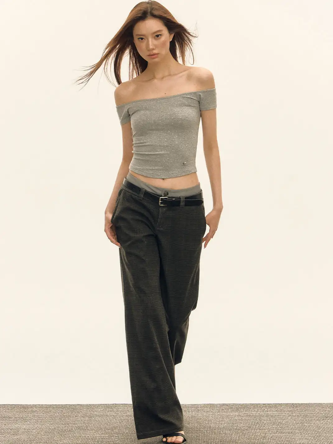 ARISEISM | Rhinestone Off-the-Shoulder T-Shirt
