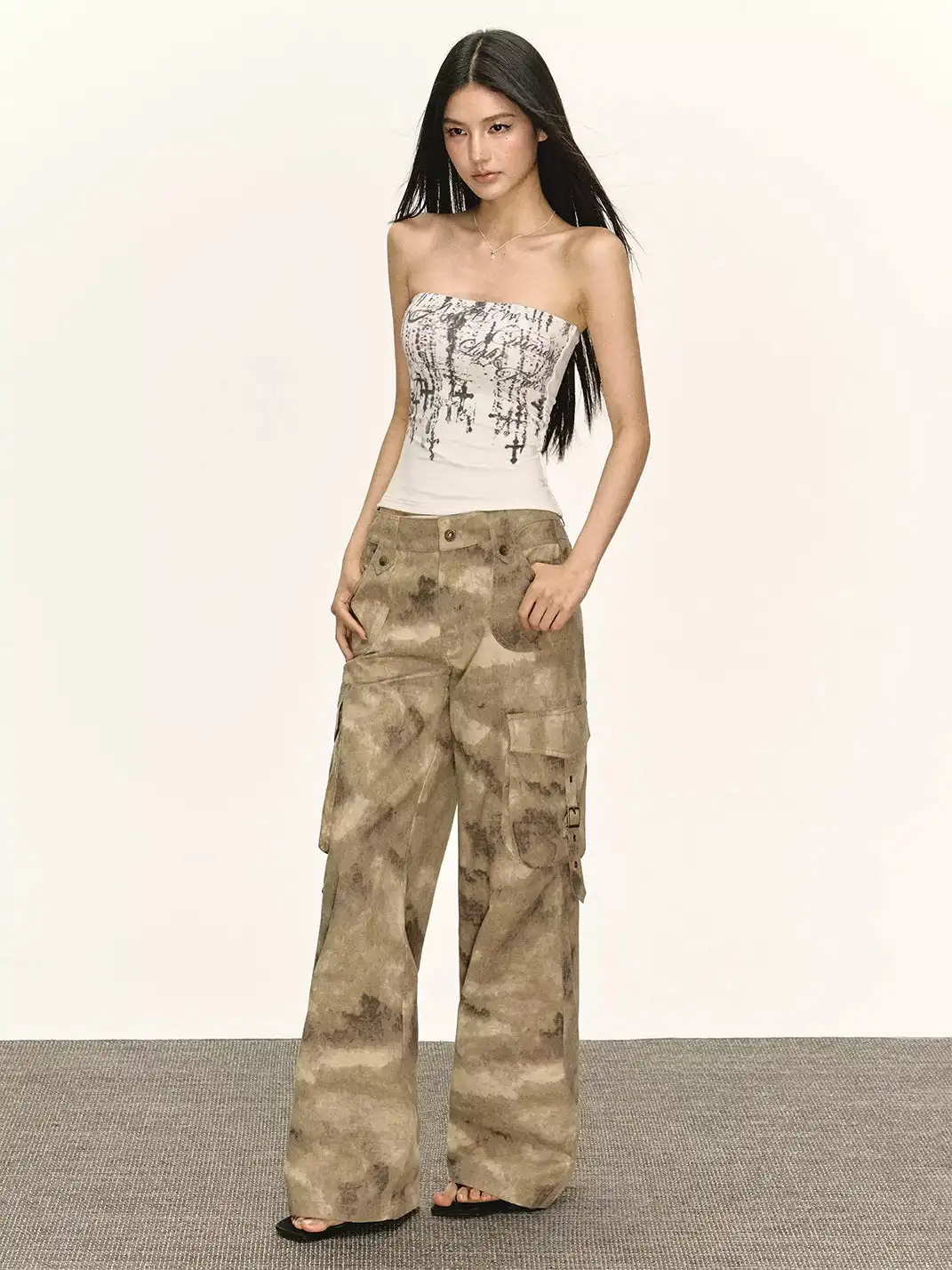 ARISEISM | Cross Pattern Outerwear Tube Top