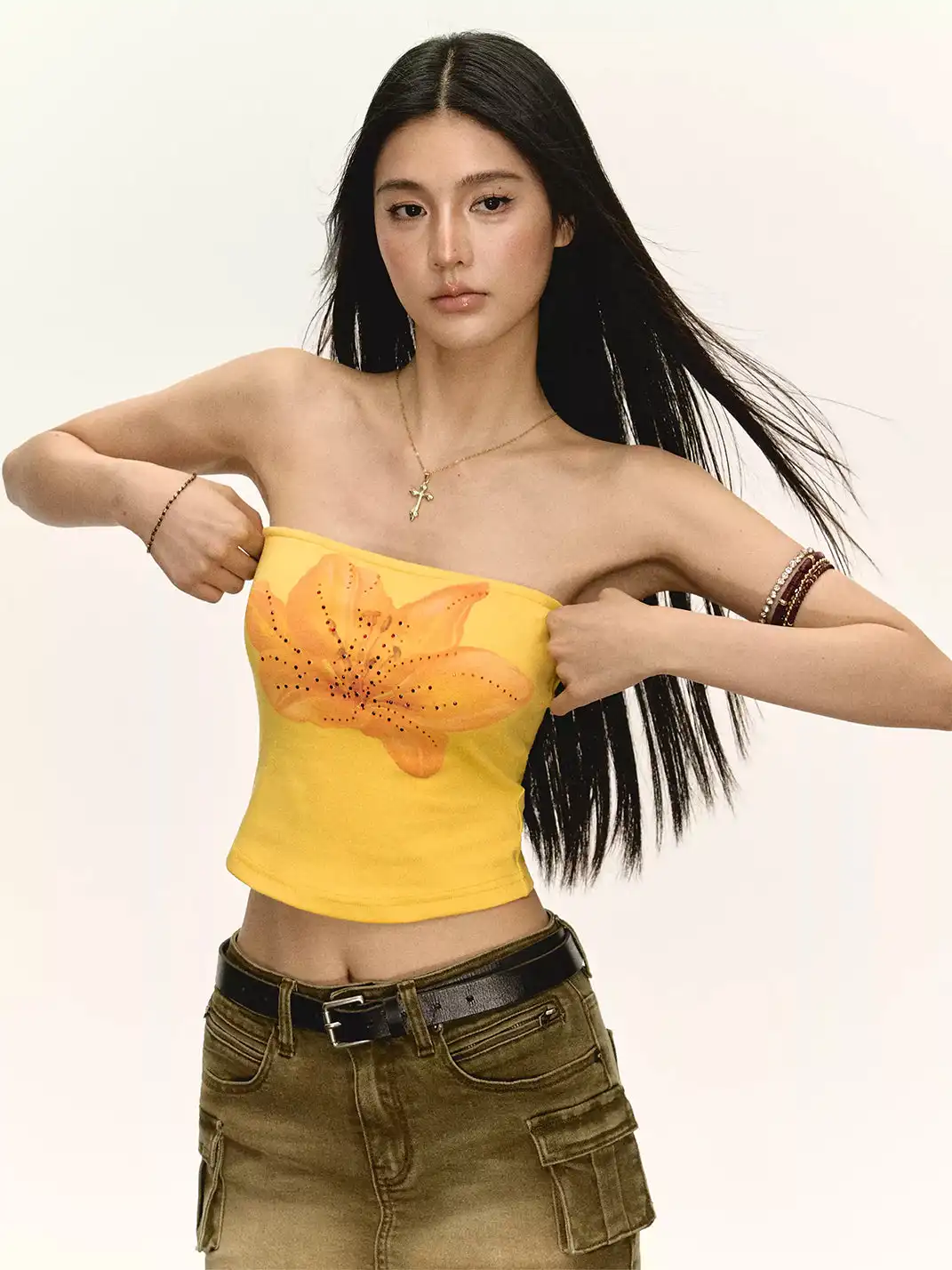 ARISEISM | Floral Print Tube Top