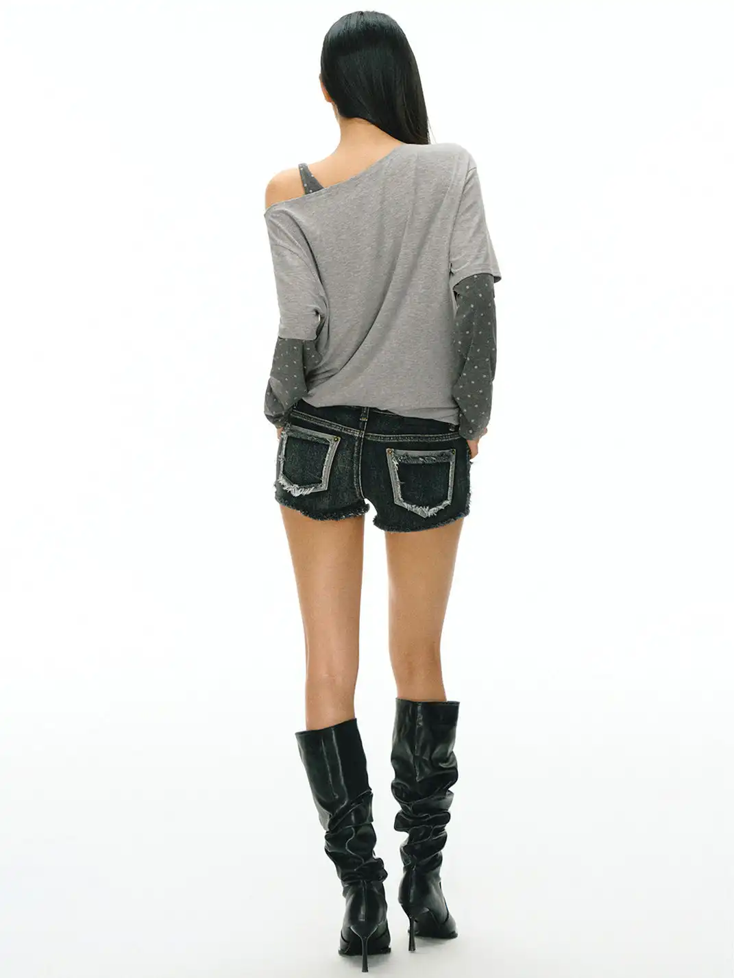 ARISEISM | Vintage Frayed Hem Denim Shorts