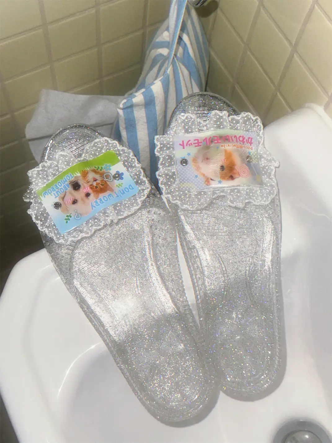 WS | Handmade Crystal Jelly Slippers