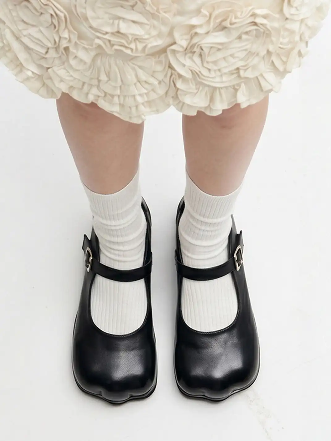 Littlegood | Round Toe Cat Print Mary Jane Shoes
