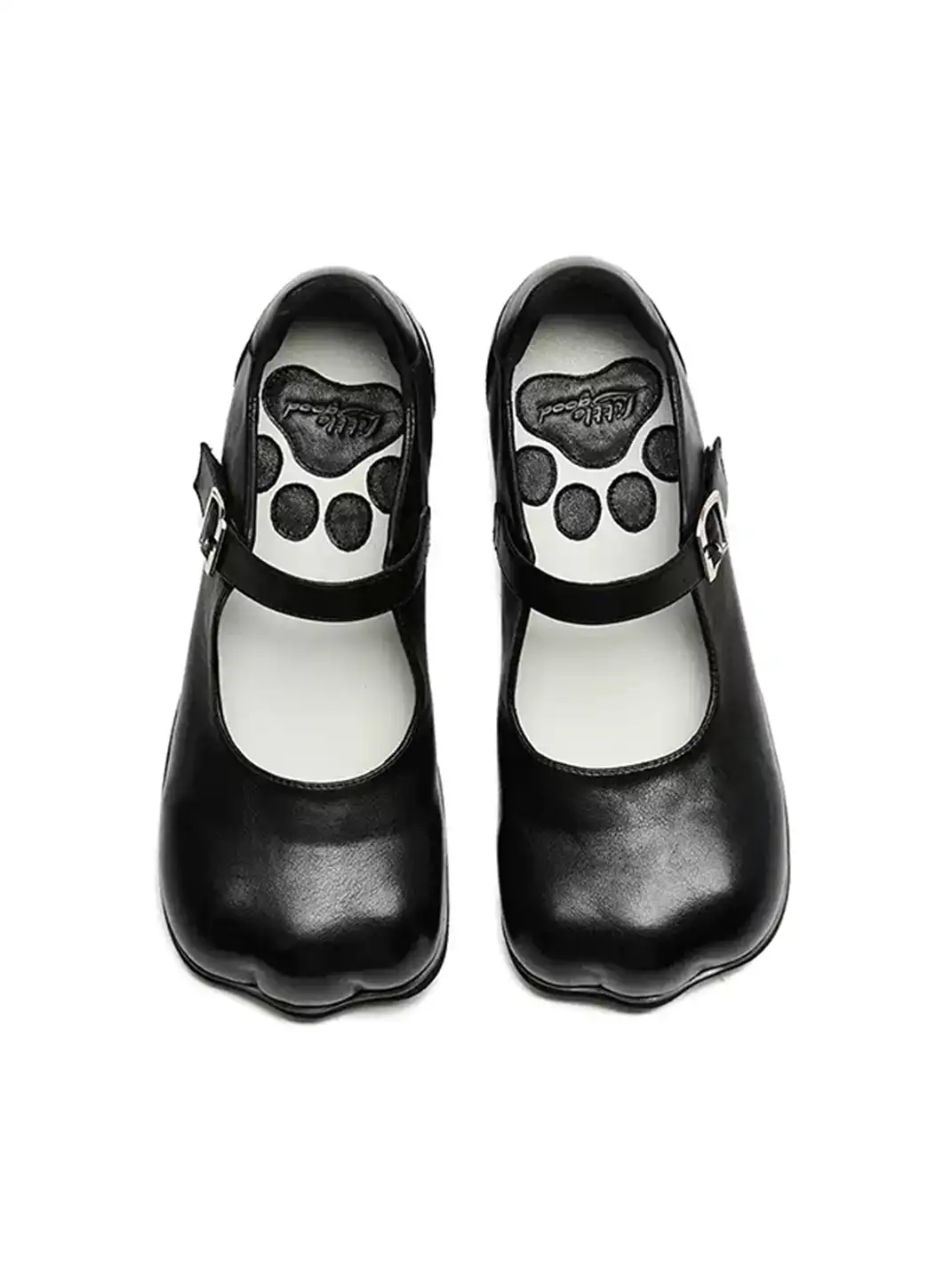 Littlegood | Round Toe Cat Print Mary Jane Shoes