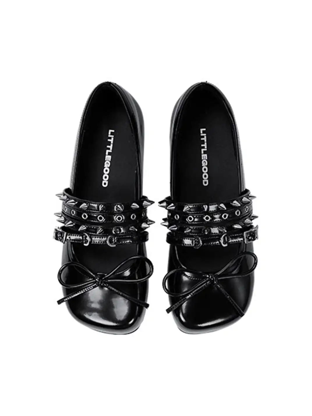 Littlegood | Rivet Bow Flat Shoes