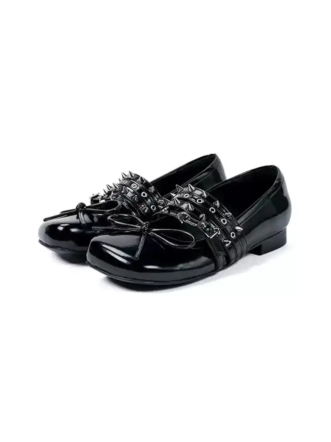 Littlegood | Rivet Bow Flat Shoes