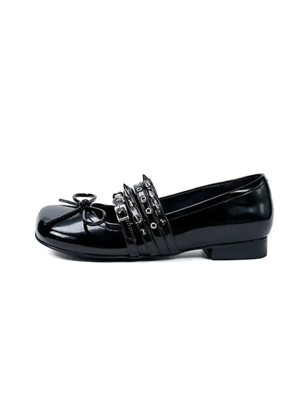 Littlegood | Rivet Bow Flat Shoes