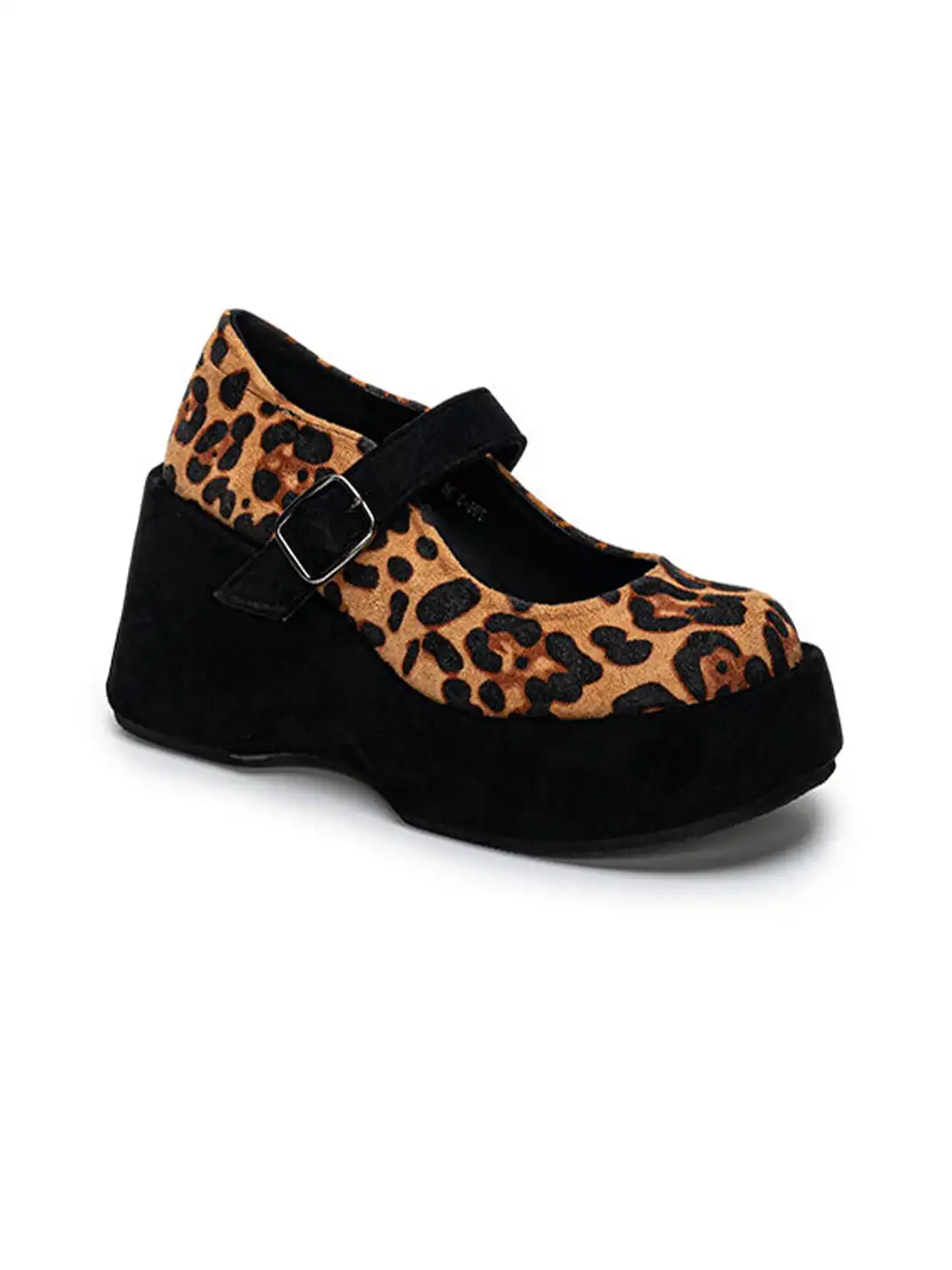 SISTER CURIE | Leopard Single Strap Platform Mary Jane Shoes