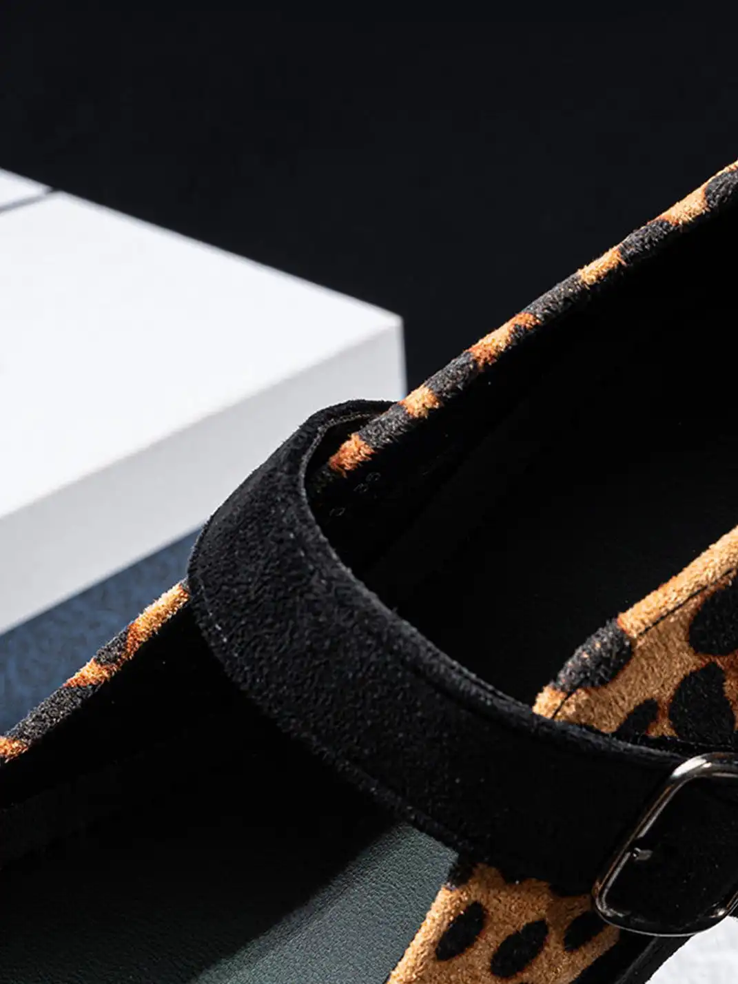 SISTER CURIE | Leopard Single Strap Platform Mary Jane Shoes