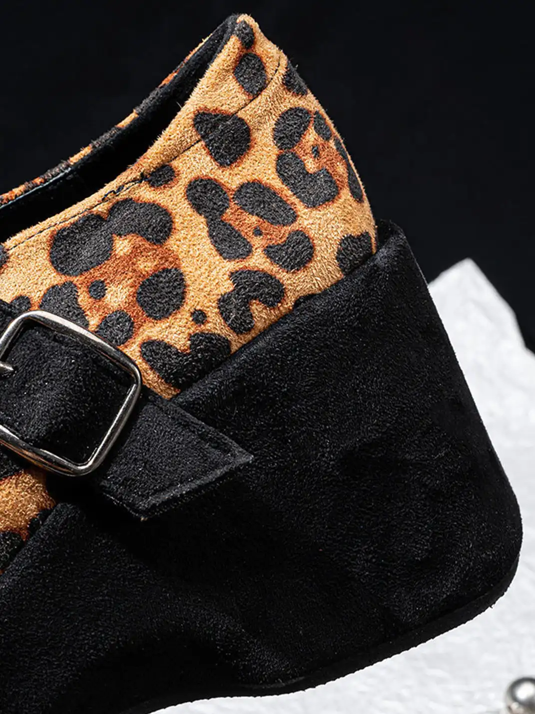 SISTER CURIE | Leopard Single Strap Platform Mary Jane Shoes