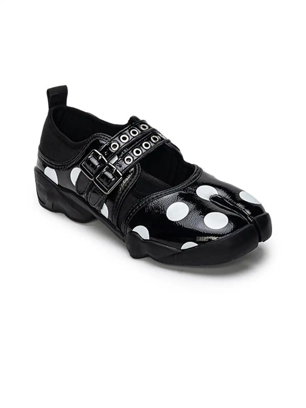 SISTER CURIE | Polka Dot Slip-On Split Toe Mary Jane Shoes