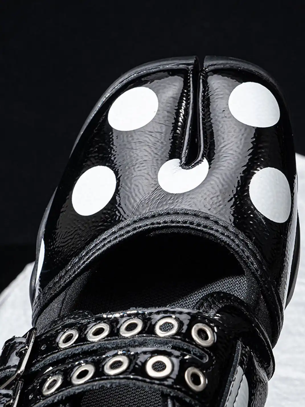 SISTER CURIE | Polka Dot Slip-On Split Toe Mary Jane Shoes