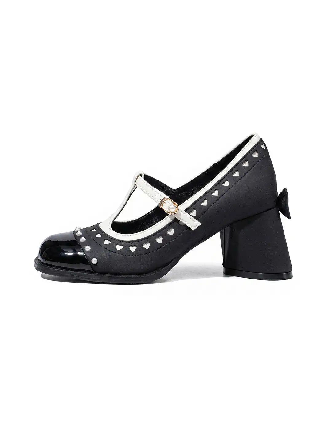 SISTER CURIE | Square Toe Heart Pattern Mary Jane Shoes