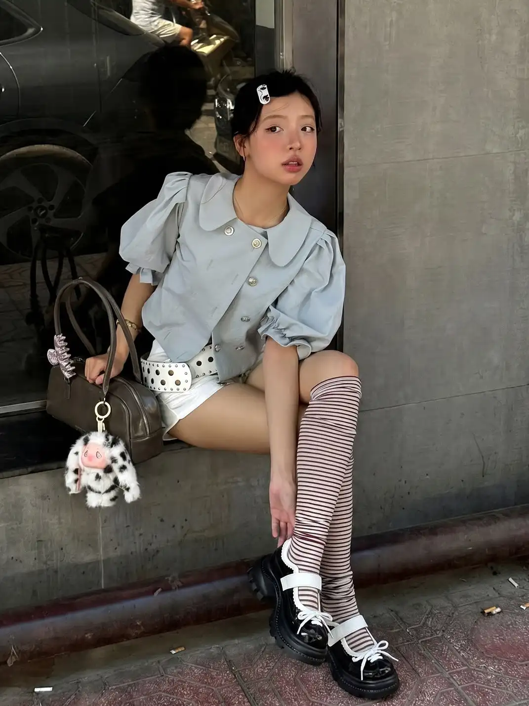 SISTER CURIE | Color Block Slip-On Platform Shoes