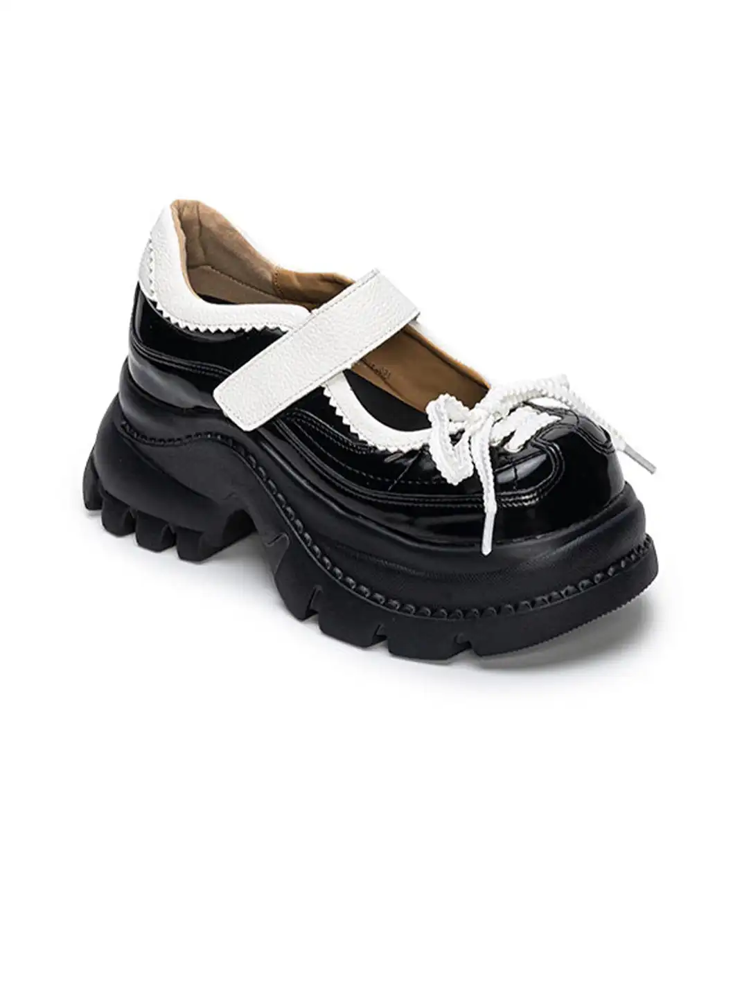 SISTER CURIE | Color Block Slip-On Platform Shoes