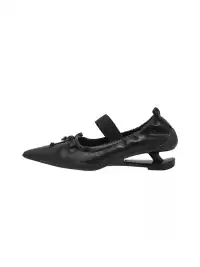 CHUOLEI | Pointed Toe Pleated Slip-On High Heels