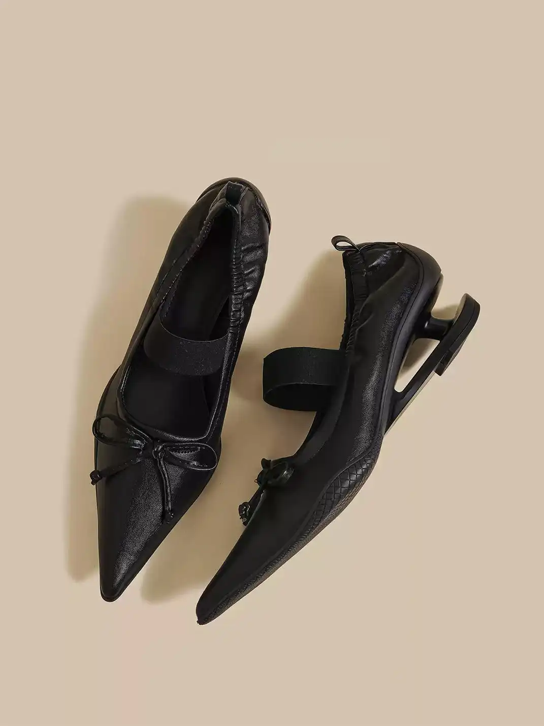 CHUOLEI | Pointed Toe Pleated Slip-On High Heels
