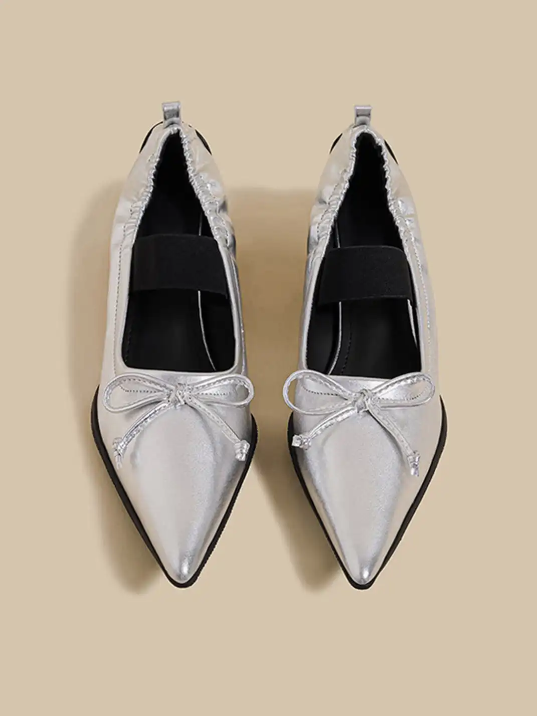 CHUOLEI | Pointed Toe Pleated Slip-On High Heels