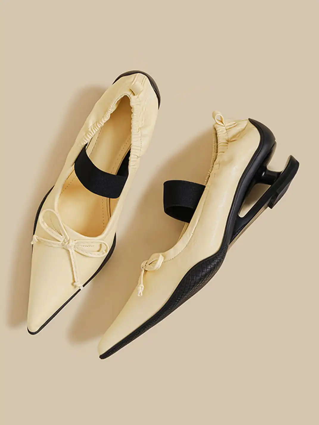 CHUOLEI | Pointed Toe Pleated Slip-On High Heels