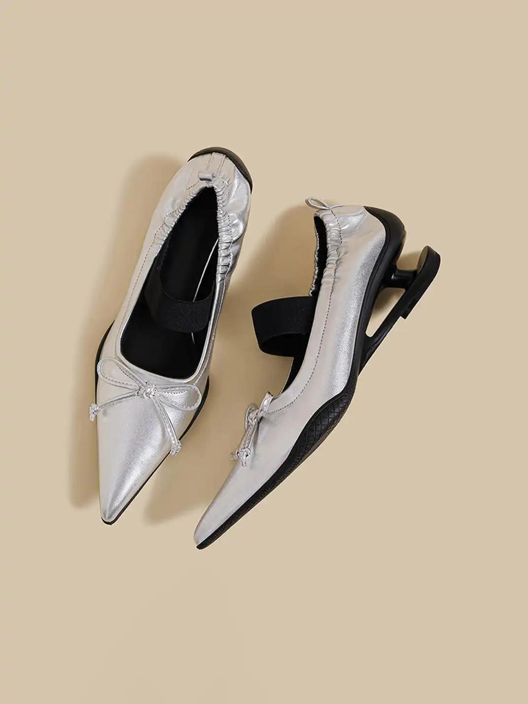 CHUOLEI | Pointed Toe Pleated Slip-On High Heels
