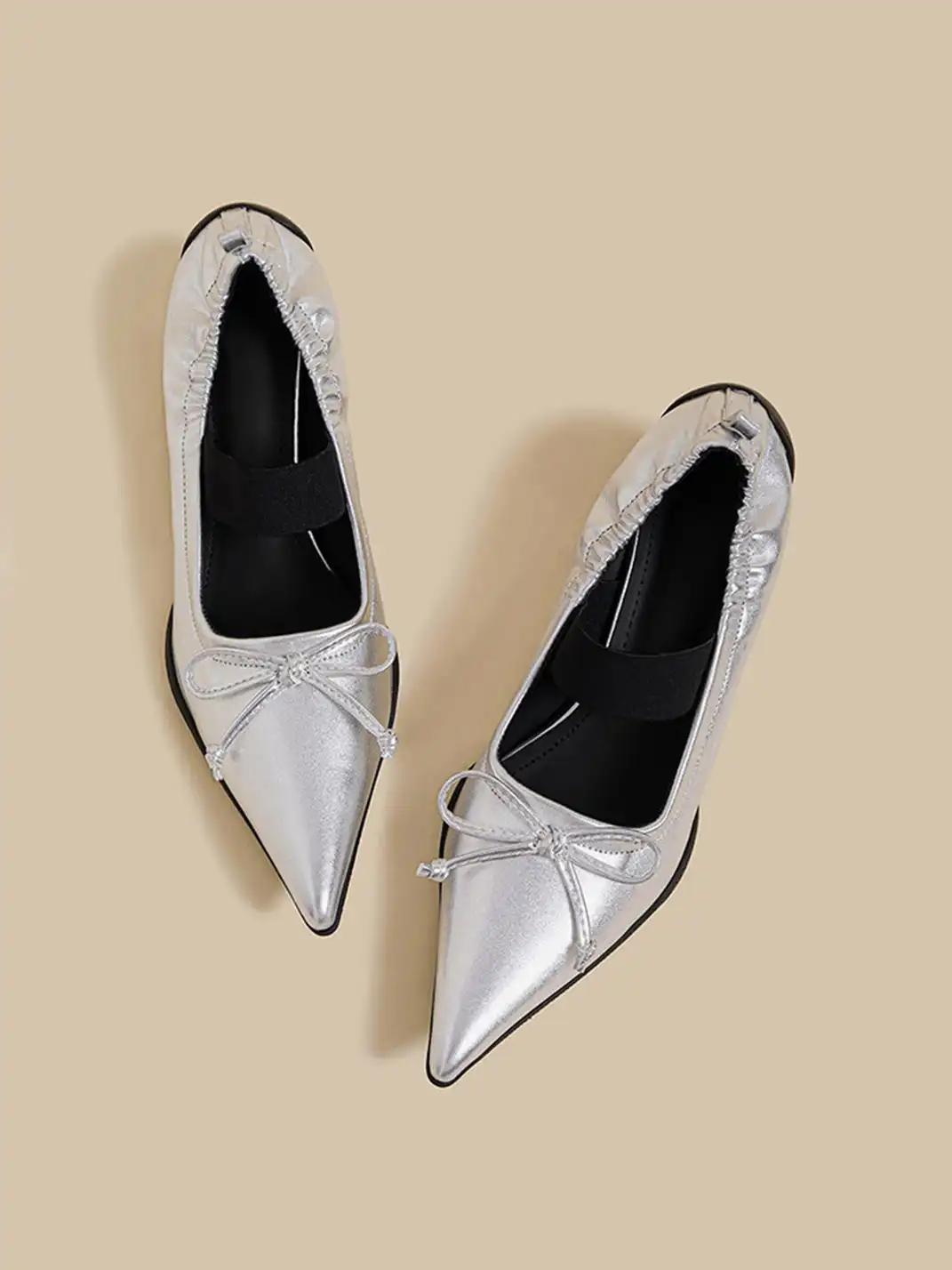 CHUOLEI | Pointed Toe Pleated Slip-On High Heels