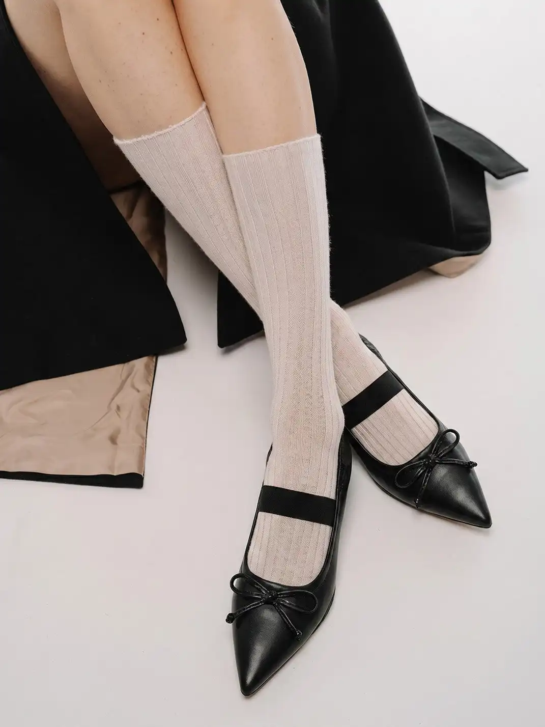 CHUOLEI | Pointed Toe Pleated Slip-On High Heels
