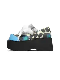Yeah Hot | Pattern Print Furry Bow Platform Oxford Shoes