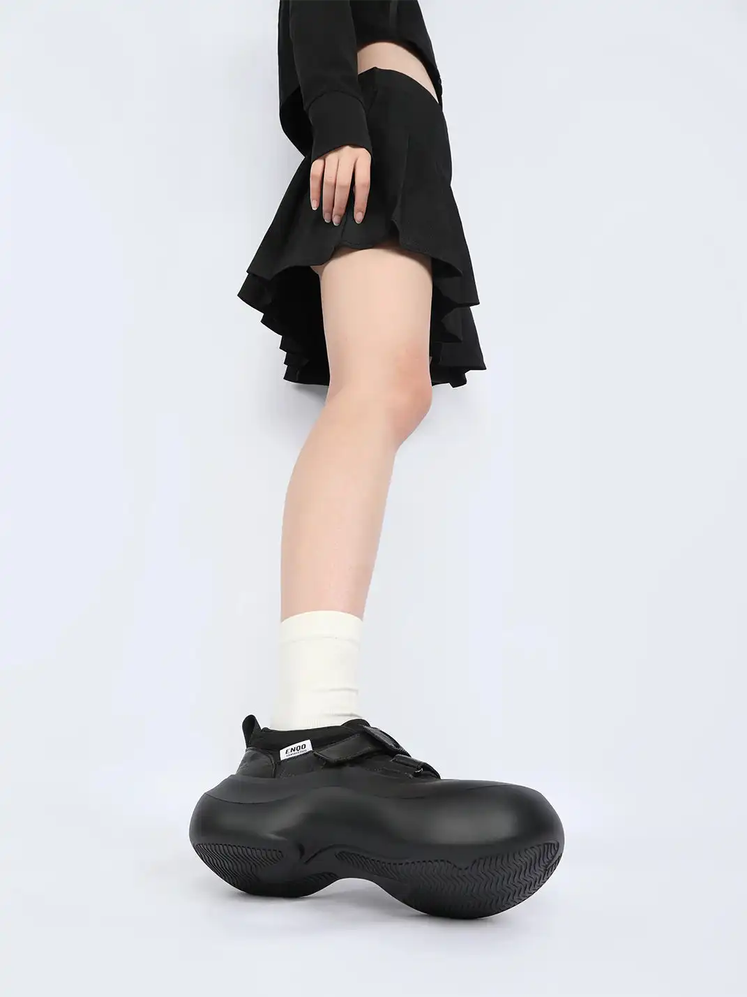 Enqo | Velcro Platform Derby Shoes