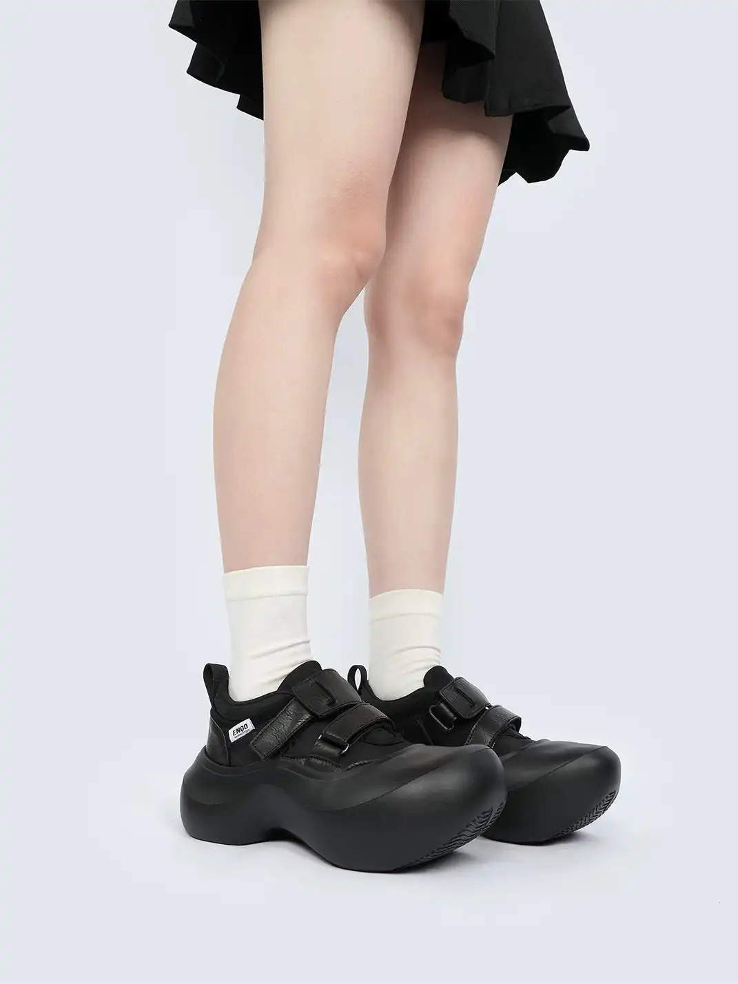 Enqo | Velcro Platform Derby Shoes