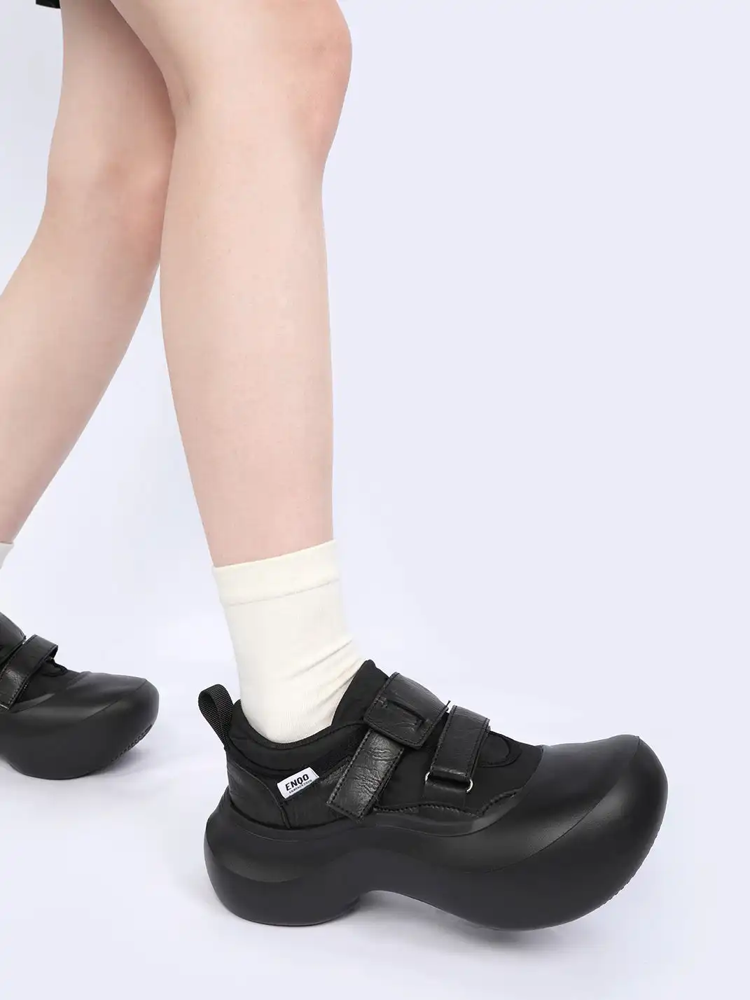 Enqo | Velcro Platform Derby Shoes