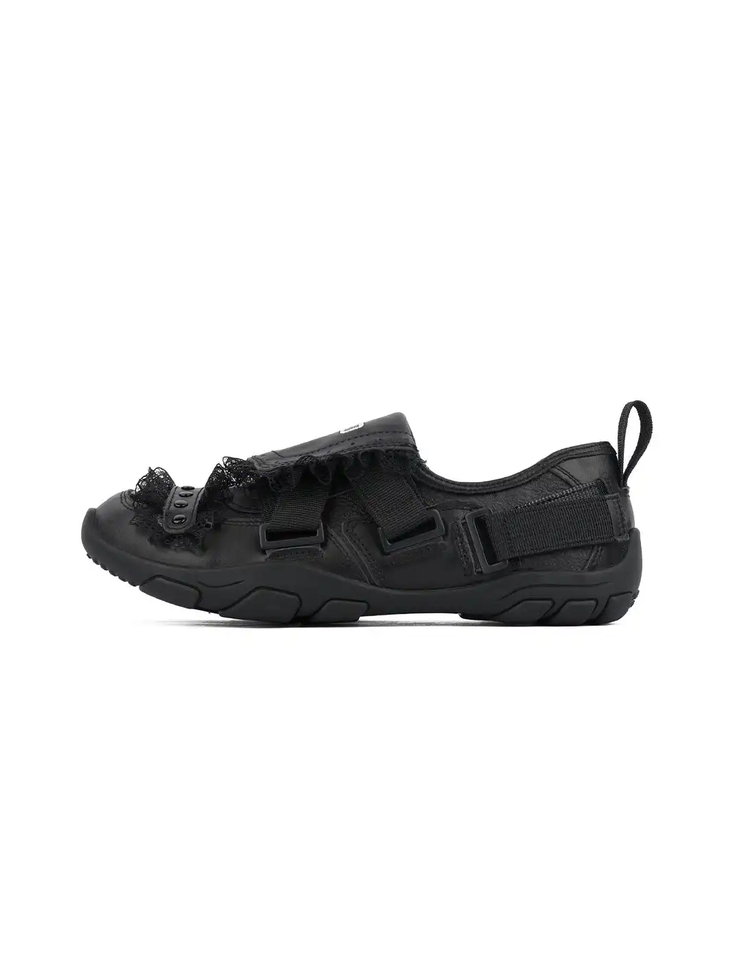 Enqo | Lace Trim Rivet Velcro Flat Sneakers
