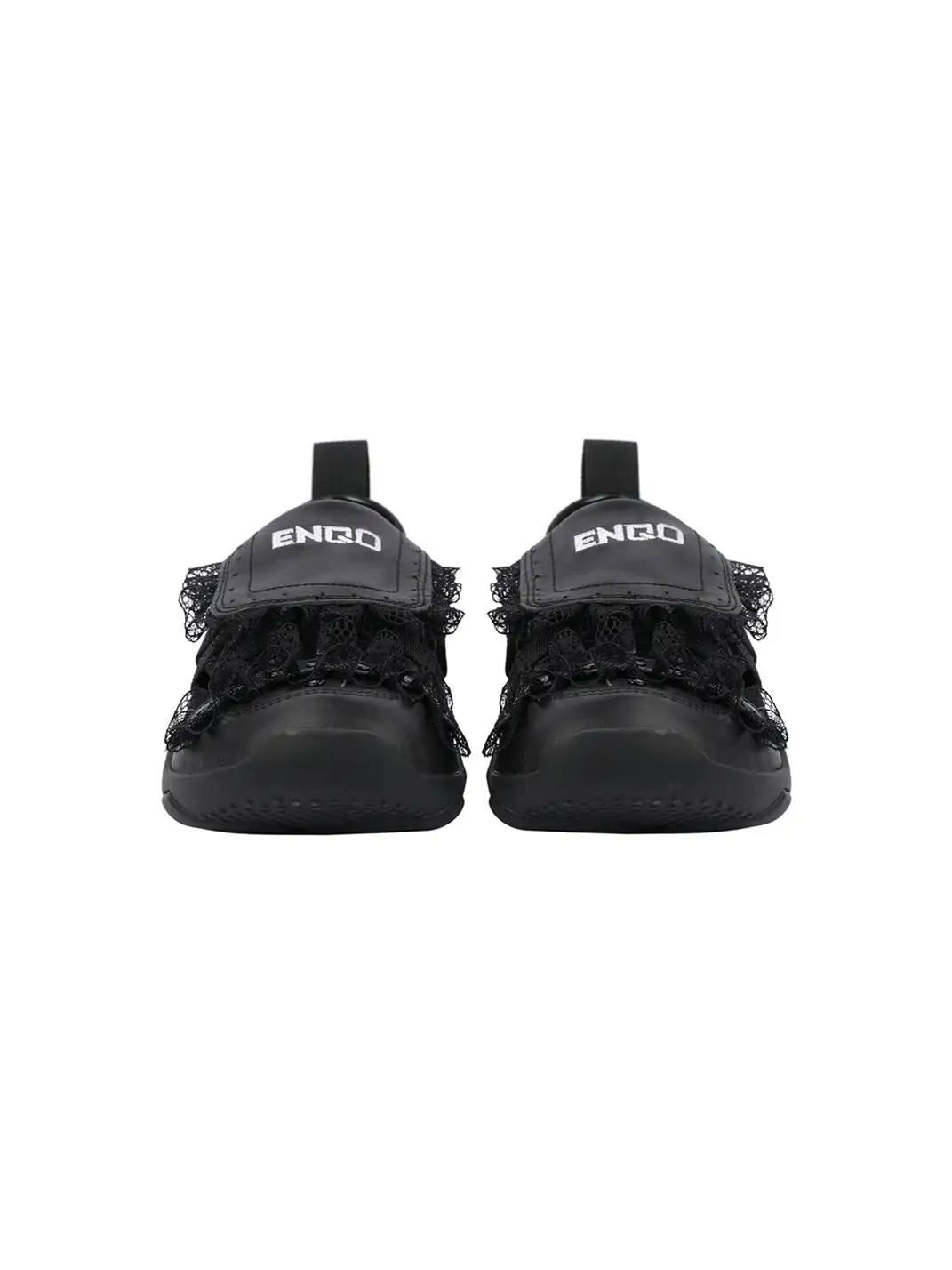 Enqo | Lace Trim Rivet Velcro Flat Sneakers