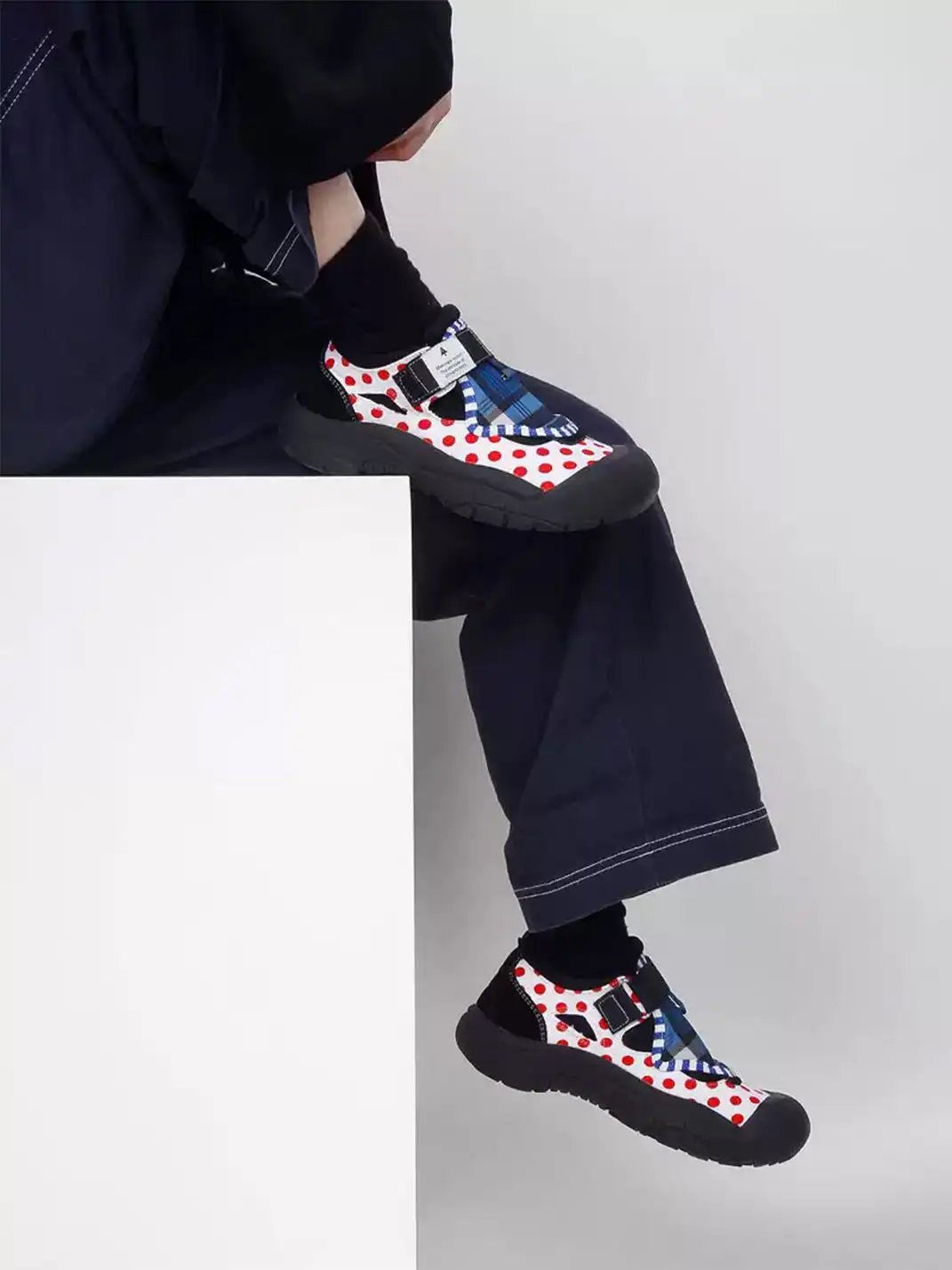 Enqo | Polka Dot Velcro Strap Casual Sneakers
