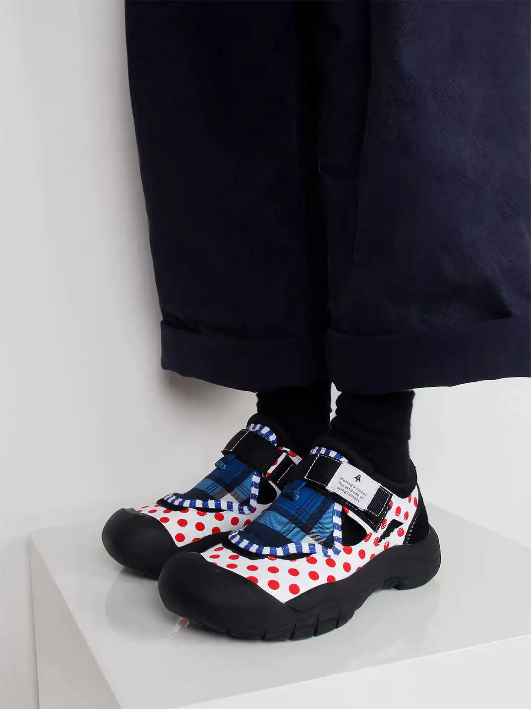 Enqo | Polka Dot Velcro Strap Casual Sneakers