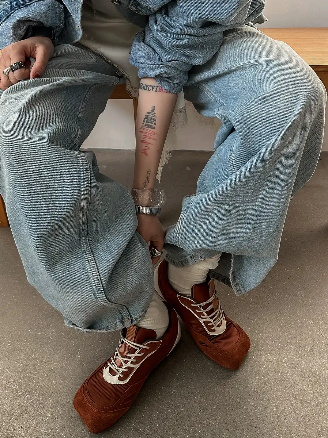 NEXTAUGUST | Vintage Square Toe Lace-Up Flat Shoes