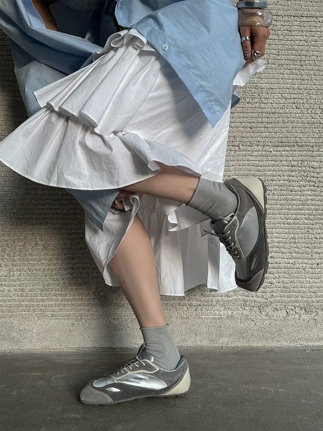 NEXTAUGUST | Vintage Square Toe Lace-Up Flat Shoes