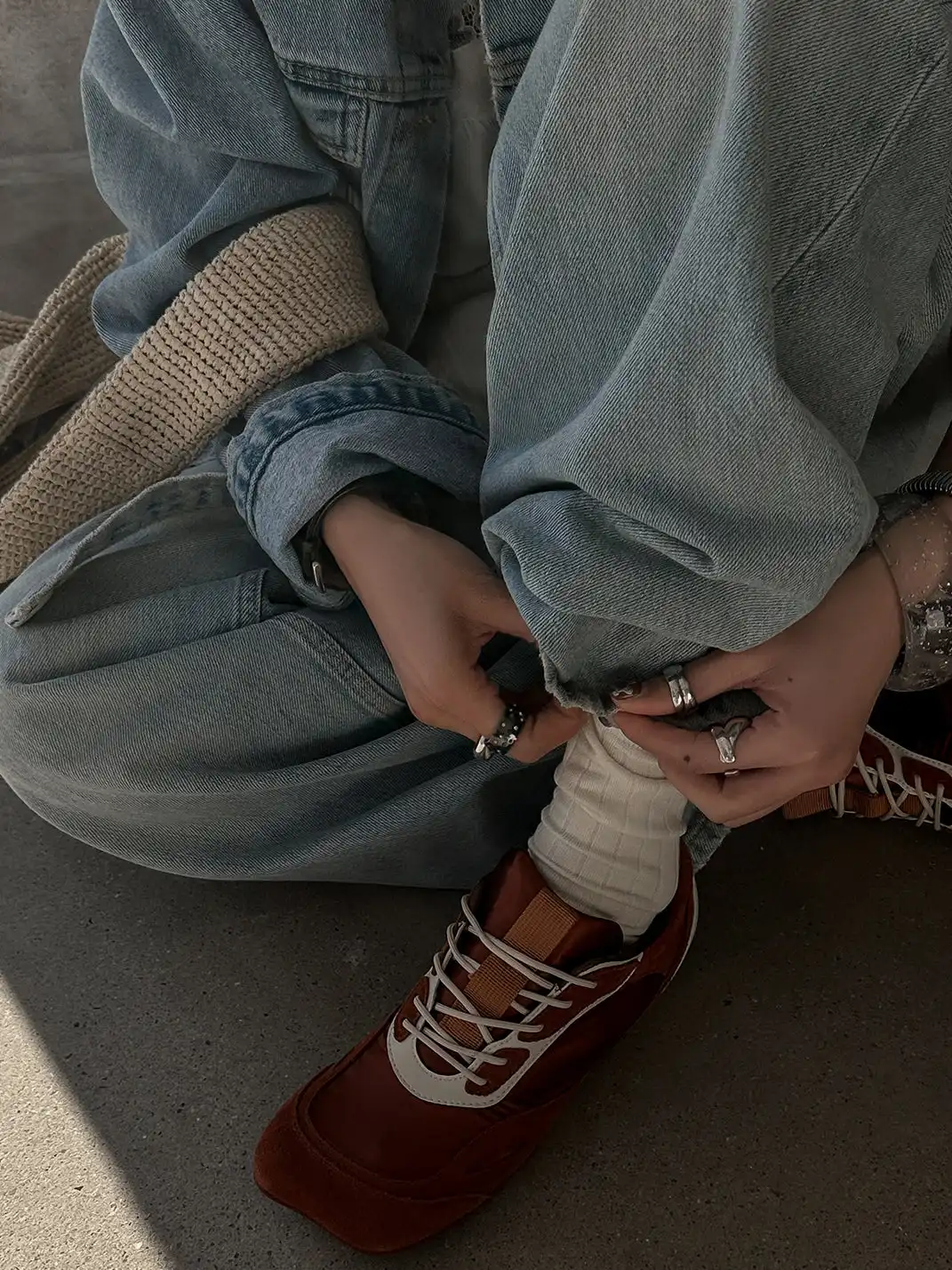 NEXTAUGUST | Vintage Square Toe Lace-Up Flat Shoes