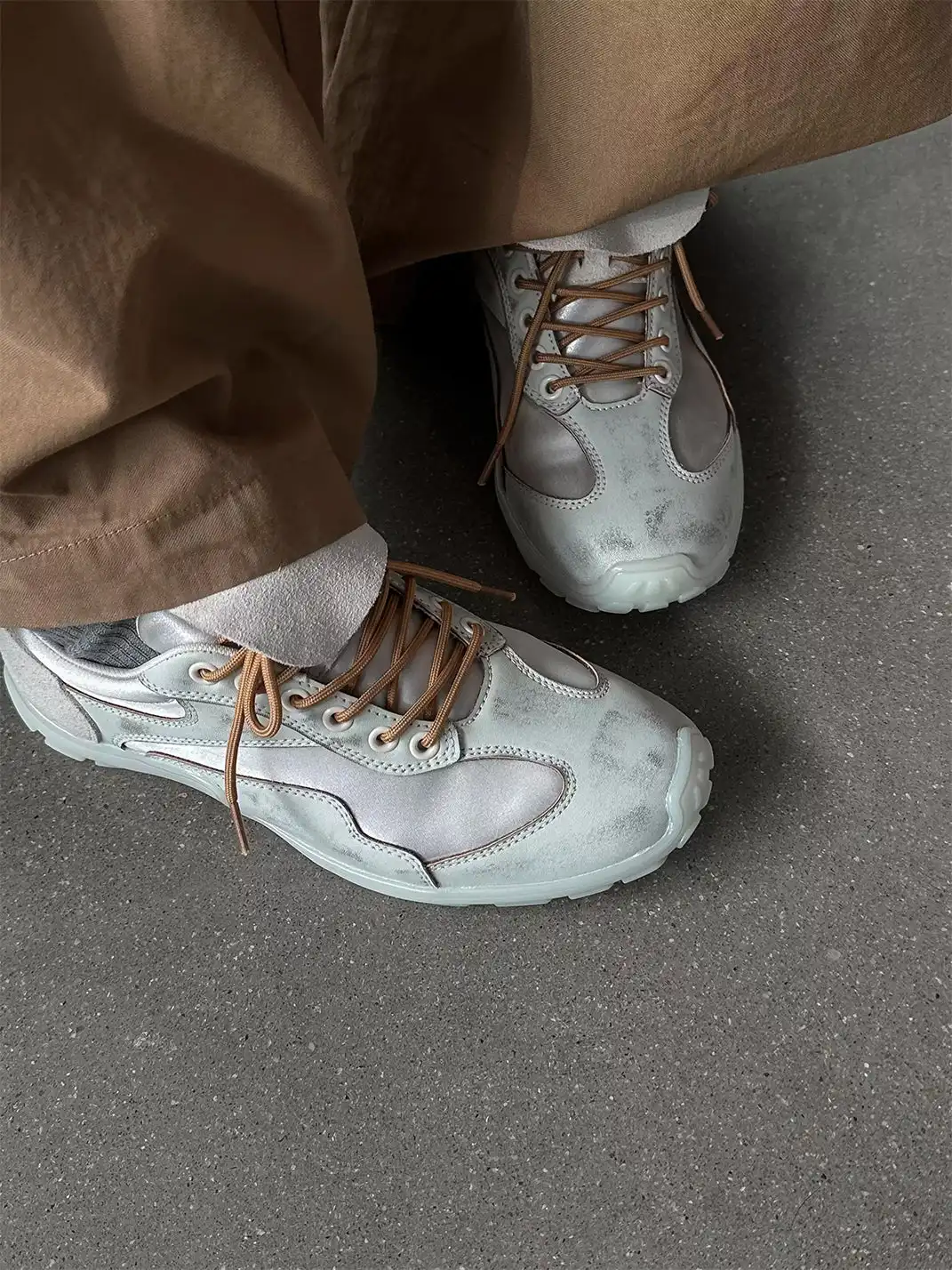NEXTAUGUST | Vintage Distressed Flap Detail Trainer Shoes
