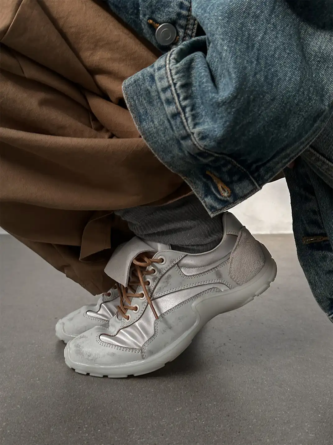 NEXTAUGUST | Vintage Distressed Flap Detail Trainer Shoes