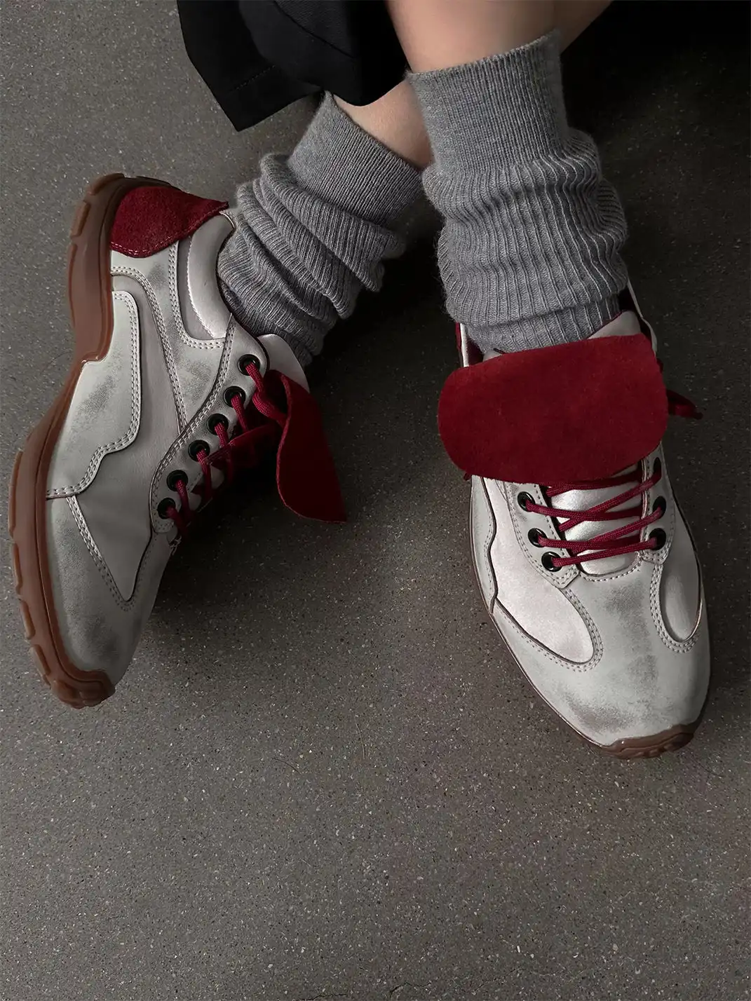 NEXTAUGUST | Vintage Distressed Flap Detail Trainer Shoes